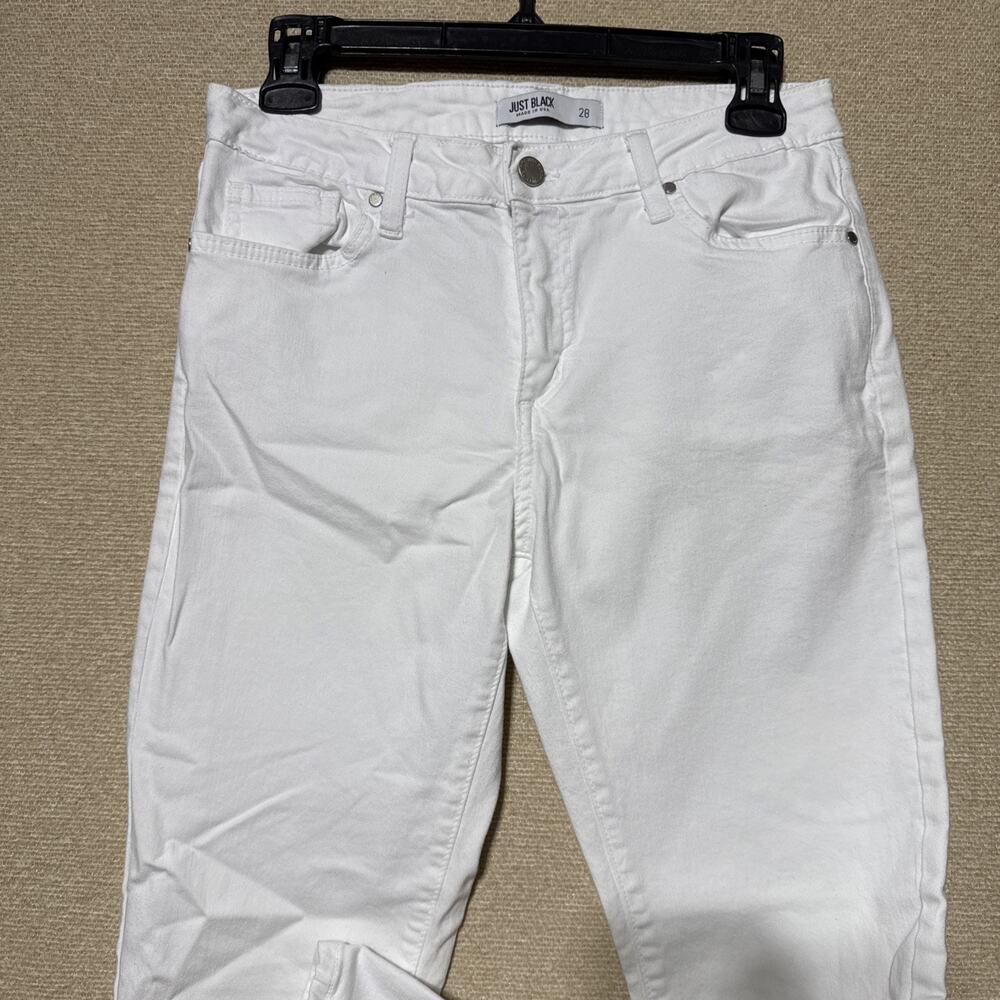 JUST BLACK Denim Womens Jeans Size 28 White Slim USA Made Straight
